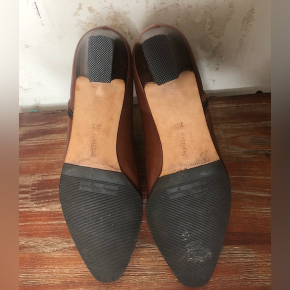 Salvatore Ferragamo women’s leather cognac brown ankle Boots side zip size 7.5 - Picture 10 of 12